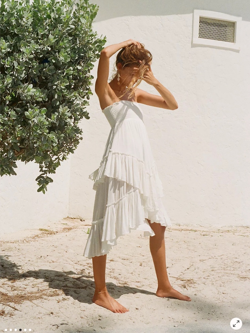 Free People The Convertible Skirt Smocked Strapless MIDI Dress S